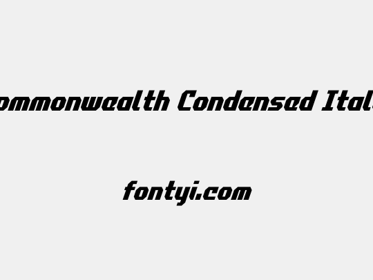 Commonwealth Condensed Italic