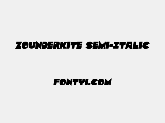 Zounderkite Semi-Italic
