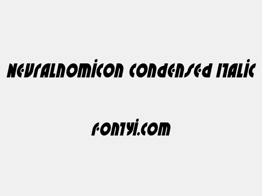 Neuralnomicon Condensed Italic