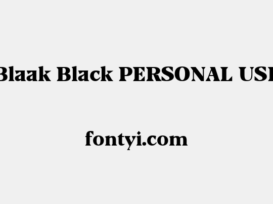 Blaak Black PERSONAL USE