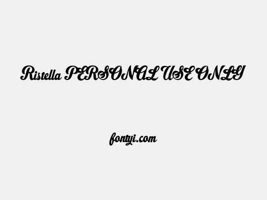 Ristella PERSONAL USE ONLY