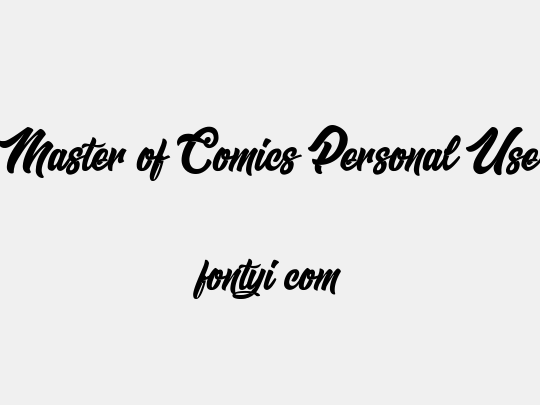 Master of Comics Personal Use