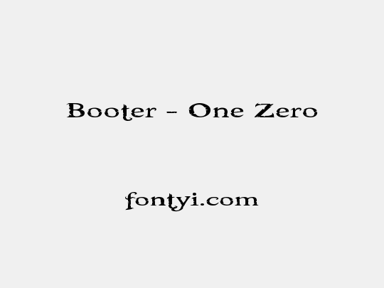 Booter - One Zero