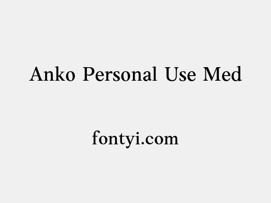 Anko Personal Use Med