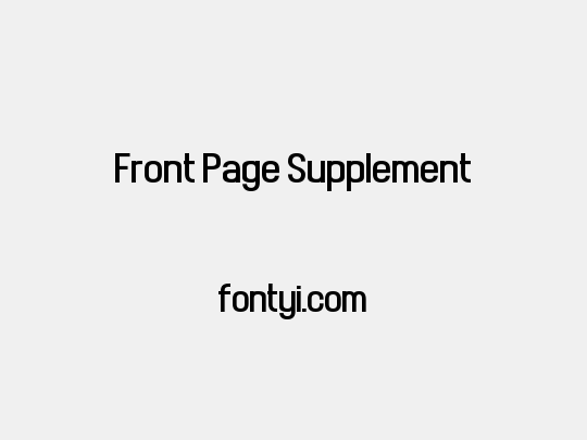 Front Page Supplement