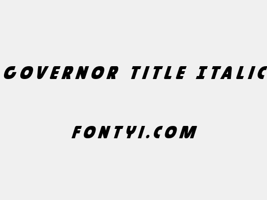 Governor Title Italic