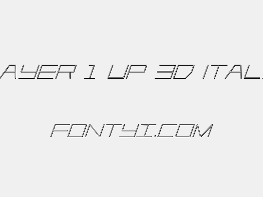 Player 1 Up 3D Italic