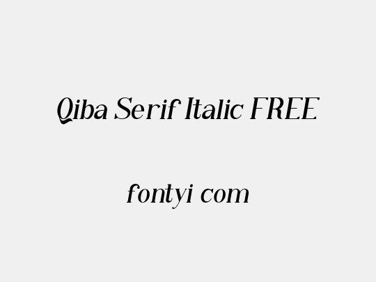 Qiba Serif Italic FREE