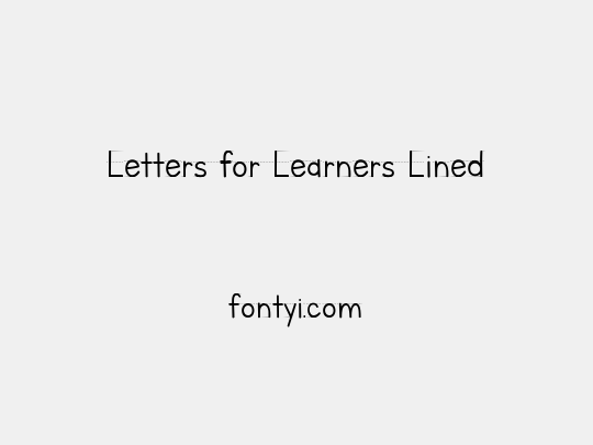Letters for Learners Lined