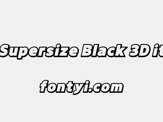 210 Supersize Black 3D italic