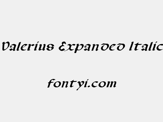 Valerius Expanded Italic