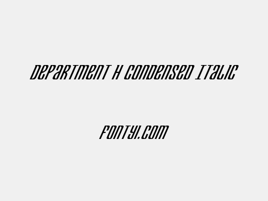 Department H Condensed Italic