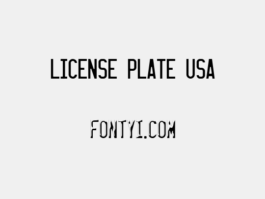 LICENSE PLATE USA