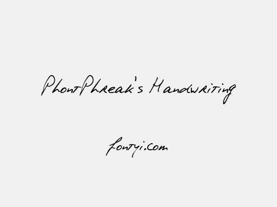 PhontPhreak's Handwriting