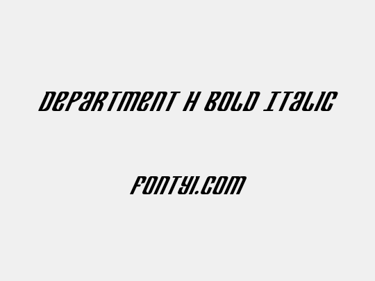 Department H Bold Italic