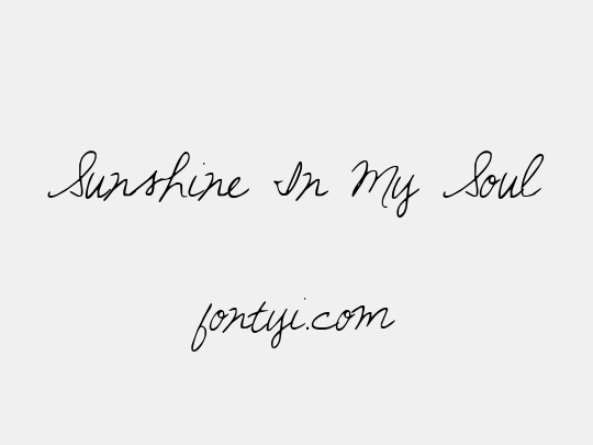 Sunshine In My Soul