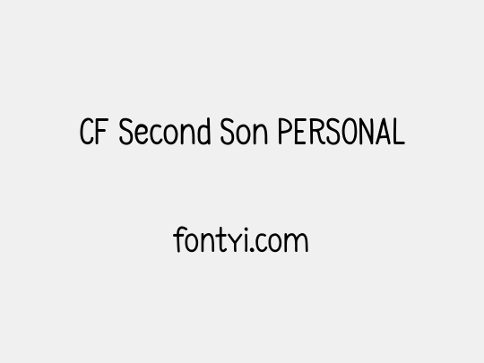 CF Second Son PERSONAL