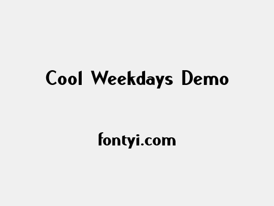 Cool Weekdays Demo