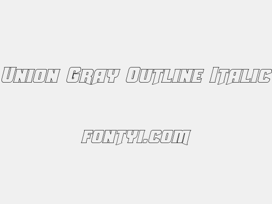 Union Gray Outline Italic