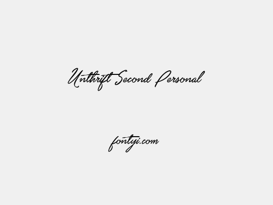 Unthrift Second Personal