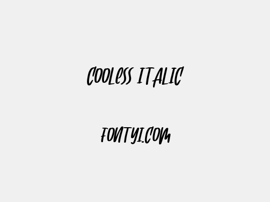 Cooless italic