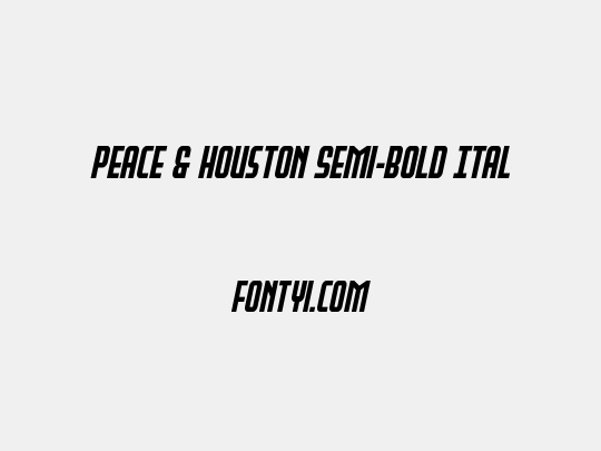 Peace & Houston Semi-Bold Ital