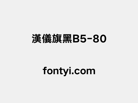 漢儀旗黑B5-80