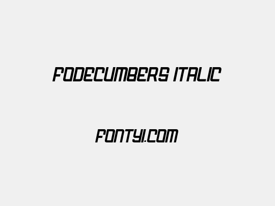 FODECUMBERS ITALIC