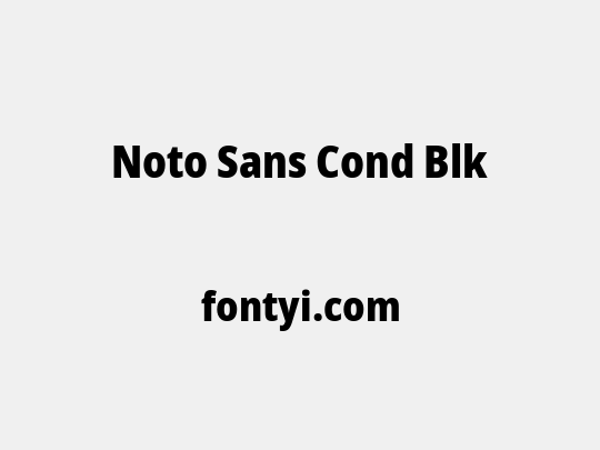 Noto Sans Cond Blk
