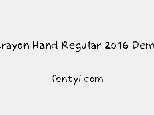 Crayon Hand Regular 2016 Demo