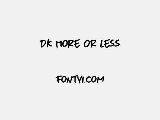 DK More Or Less
