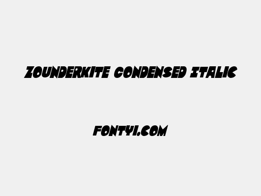 Zounderkite Condensed Italic