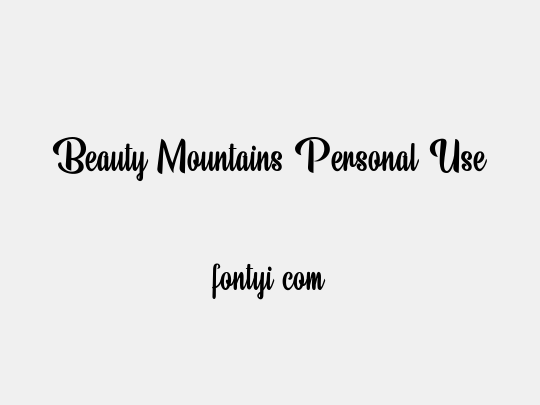 Beauty Mountains Personal Use