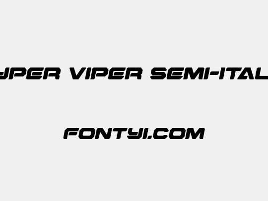 Hyper Viper Semi-Italic