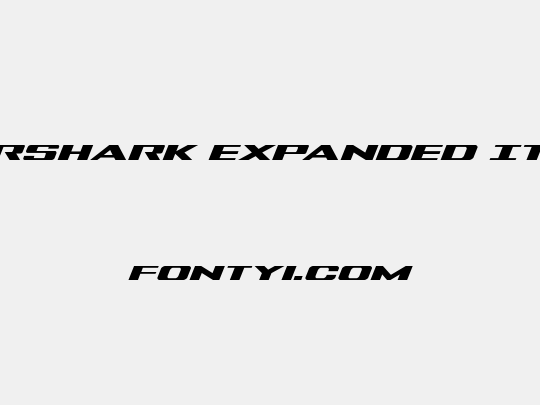 Tigershark Expanded Italic
