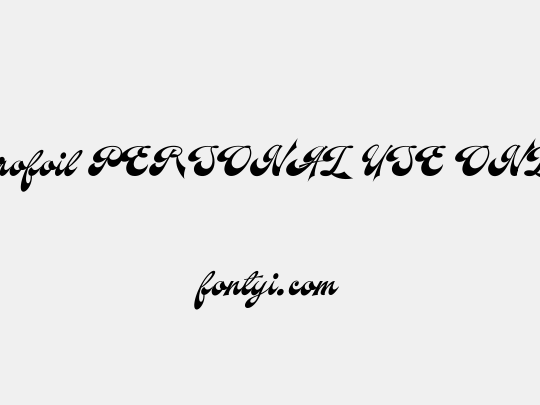 Aerofoil PERSONAL USE ONLY 