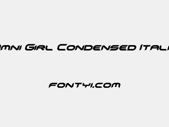Omni Girl Condensed Italic