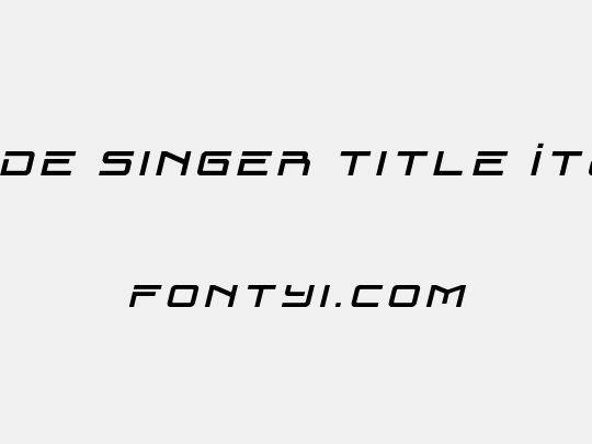 Blade Singer Title Italic