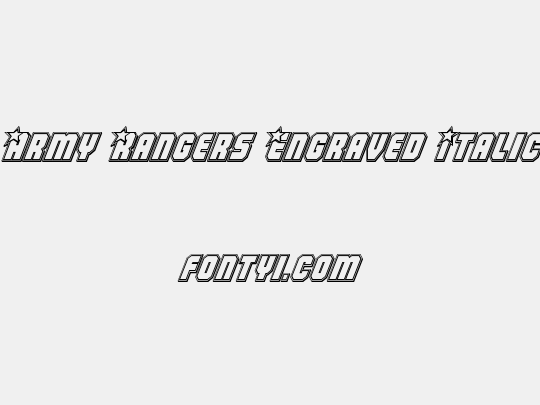 Army Rangers Engraved Italic