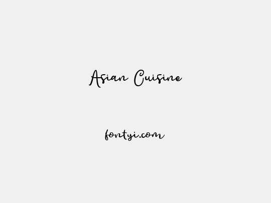 Asian Cuisine