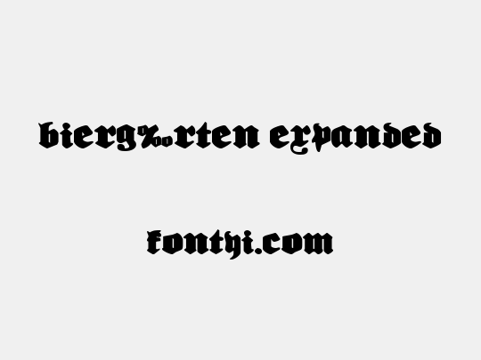 Bierg‰rten Expanded