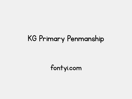 KG Primary Penmanship