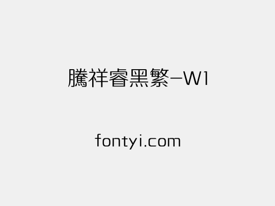 腾祥睿黑繁-W1