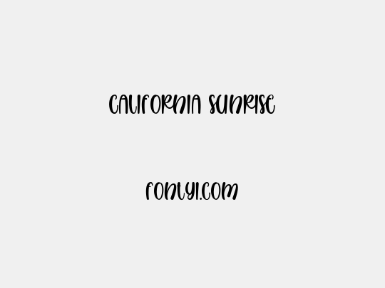 California Sunrise