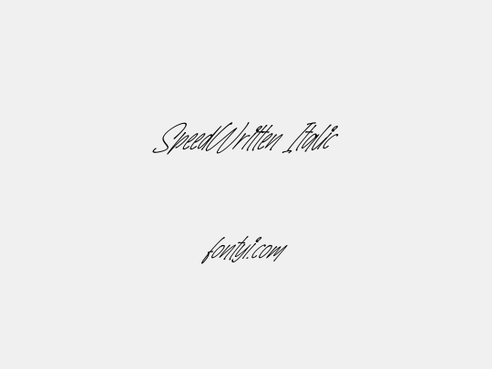 SpeedWritten Italic