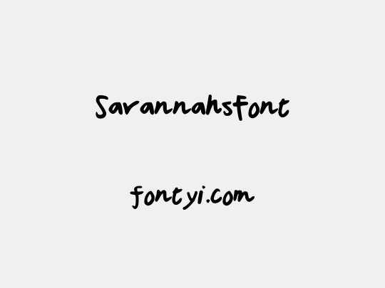SavannahsFont