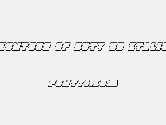 Contour of Duty 3D Italic