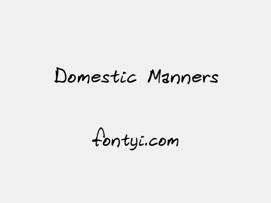 Domestic Manners