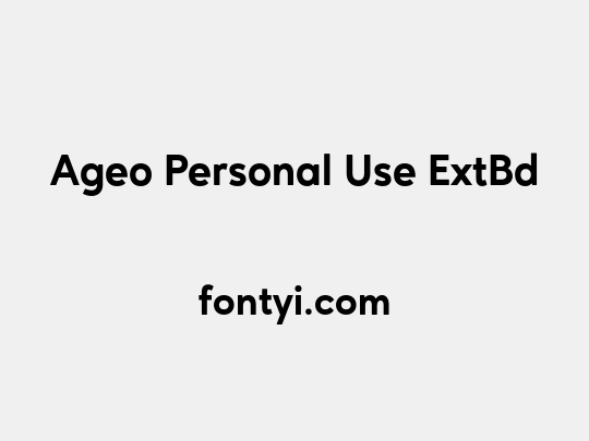 Ageo Personal Use ExtBd