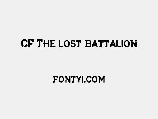 CF The lost battalion